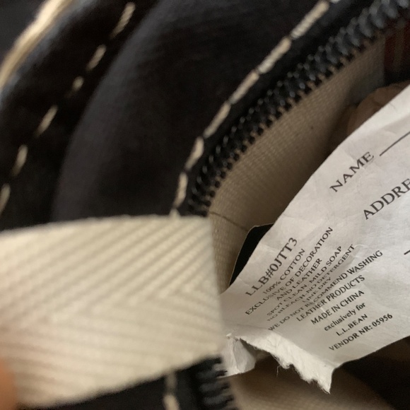 LL Bean Boat and Tote Bag Piaid with Leather Handles Mini Tote Vintage - Picture 10 of 13